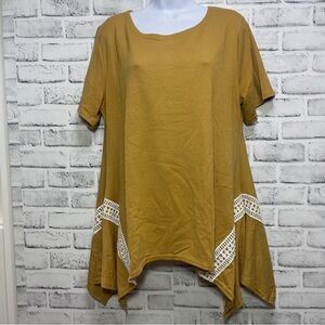 Beyond This Plane Handkerchief Hem Gold Tunic Medium